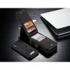 Mobilplånbok till iPhone X Splittläder TPU Löstagbart Kortfack Skal Svart