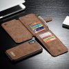 Mobilplånbok till iPhone Xs Splittläder TPU Löstagbart Kortfack Skal Brun
