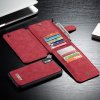 Mobilplånbok till iPhone Xs Splittläder TPU Löstagbart Kortfack Skal Röd