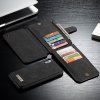 Mobilplånbok till iPhone Xs Splittläder TPU Löstagbart Kortfack Skal Svart