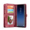Mobilplånbok till Samsung Galaxy S9 Plus Splittläder TPU Löstagbart Skal Röd