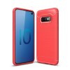 Samsung Galaxy S10E Skal Borstad Kolfibertextur Röd