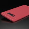 Mobilskal till Samsung Galaxy S8 Kolfibertextur Borstad Röd