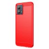 Motorola Moto G53 5G Skal Borstad Kolfibertextur Röd
