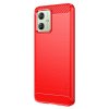 Motorola Moto G54 Cover Børstet Karbonfibertekstur Rød
