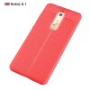 Nokia 5.1 Mobilskal TPU Litchi Röd