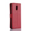 Nokia 6 Plånboksfodral PU-läder Litchi Röd