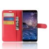 Nokia 7 Plus Plånboksfodral Litchi Röd