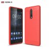 Nokia 8 Skal Kolfibertextur Röd