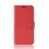 Nokia 8.1 Plånboksfodral PU-läder Litchi Röd