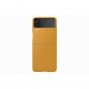 Original Galaxy Z Flip 3 Skal Leather Cover Mustard