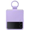 Original Galaxy Z Flip 4 Skal Silicone Cover with Ring Bora Purple
