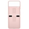 Original Galaxy Z Flip 4 Skal Silicone Cover with Ring Rosa