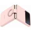 Original Galaxy Z Flip 4 Skal Silicone Cover with Ring Rosa