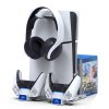 PS5/PS5 Slim Dockningsstation Kylningsfläkt Kontrolladdning Spelförvaring