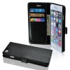 Retro Wallet & Stand till iPhone 6 Plus PU-Läder Svart