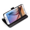 Retro Wallet till Galaxy S6 Edge+ PU-Läder Svart