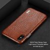Ruiyi Series Mobilskal till iPhone X/Xs PU-läder Krokodil Textur Brun