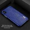 Ruiyi Series Mobilskal till iPhone X/Xs PU-läder Krokodil Textur Mörkblå