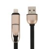 USB till Micro USB och Lightning Kabel 1m Svart