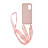 Samsung Galaxy S20 Skal Silikon med Halsband Rosa