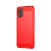 Samsung Galaxy A02s Skal Borstad Kolfibertextur Röd