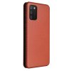 Samsung Galaxy A03s Fodral Kolfibertextur Rödbrun