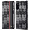 Samsung Galaxy A04s/Galaxy A13 5G Fodral Kolfibertextur Röd Stripe Vertical