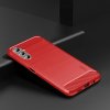 Samsung Galaxy A04s/Galaxy A13 5G Skal Borstad Kolfibertextur Röd