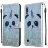 Samsung Galaxy A10 Plånboksfodral Glitter Motiv Panda