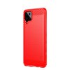 Samsung Galaxy A12 Skal Borstad Kolfibertextur Röd