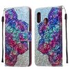 Samsung Galaxy A20E Plånboksfodral Kortfack Glitter Motiv Färgglad Mandala