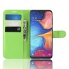 Samsung Galaxy A20E Plånboksfodral Litchi PU-läder Grön