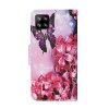 Samsung Galaxy A22 4G Fodral Motiv Röda Blommor och Fjäril