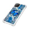 Samsung Galaxy A22 4G Skal Flytande Glitter Motiv Blåa Fjärilar