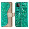 Samsung Galaxy A22 5G Fodral Krokodilmönster Glitter Grön