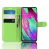 Samsung Galaxy A40 Plånboksfodral Litchi Grön