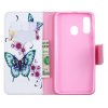 Samsung Galaxy A40 Plånboksfodral PU-läder Motiv Fjärilar och Blommor