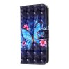Samsung Galaxy A41 Fodral Motiv Blå Fjäril på Mörkblått