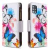 Samsung Galaxy A51 Fodral Dragkedja Motiv Fjärilar och Färgglada Blommor