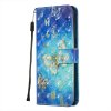 Samsung Galaxy A51 Fodral Motiv Guldiga Fjärilar på Blått