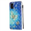 Samsung Galaxy A51 Fodral Motiv Guldiga Fjärilar på Blått