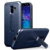 Samsung Galaxy A6 2018 Grooved Armor Case med Stativ Blå
