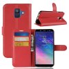 Samsung Galaxy A6 2018 Plånboksfodral Litchi Röd