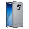 Samsung Galaxy A8 2018 Skal Hårdplast TPU Kombination med Kortfack Grå