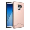 Samsung Galaxy A8 2018 Skal Hårdplast TPU Kombination med Kortfack Roseguld