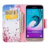 Samsung Galaxy J3 2016 Mobilfodral Kortfickor Rosa Blommor