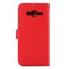 Samsung Galaxy J3 2016 Mobilfodral Plånbok Lädertextur Röd