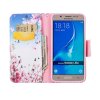 Samsung Galaxy J5 2016 Mobilfodral Kortfickor Rosa Blommor