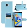 Samsung Galaxy J6 Plus Plånboksfodral Litchi Ljusblå